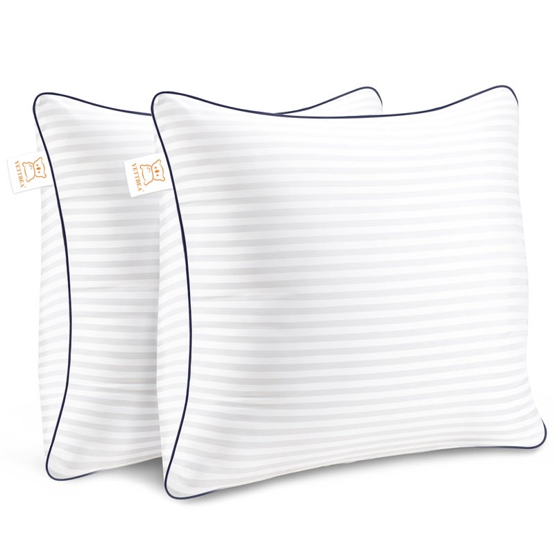 Yettbea Throw Pillows Insert  20'' x 20'' Set of 2  Decorative for Couch  Sofa or Bed with Premium Down Alternative Filled  White - Image 1